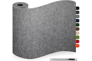 CAHOMO Feutrine Autocollante Gris foncé, Patins pour Meubles, Patin Chaise, 40x200cm 3mm d'épaisseur Feutre Auto-adhésifs, Antiderapant Feutrine Tampon Chaise pour Meuble, Cadre, Voiture, DIY