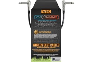 WORLDS BEST CABLES Van Damme Pro Grade Classic XKE – 50 cm – flexibel geschirmt Gitarre Bass Effekte Instrument, Pedal Stomp Patch Kabel – mit Low-Profile, rechts gewinkelt Pancake Typ (6,35 mm) TS Stecker