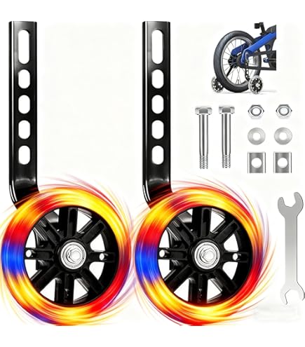 Stabilisateurs Vélo Enfant Rolson - Roues D'Entraînement Rouges 12-20"