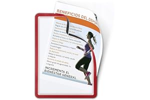 DJOIS Tarifold Pochettes Magneto cadre A4 dos magnétique L24,2 x H32,9 x P0,02 cm Rouge Sachet de 2