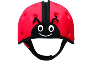 SafeheadBABY Casco di sicurezza per bambini pluripremiato per gattonare e camminare Caschi di protezione per la testa del bambino Traspiranti ed espandibili - Coccinella Rosso