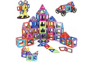 OSDUE Costruzioni Magnetiche, 84 Pezzi Blocchi Magnetici per Bambini Costruzioni Magnetici Giochi Educativi Calamite Montessori Giocattoli per Bambini Natale Compleanno Regali Bambina Bambino 3+ Anni