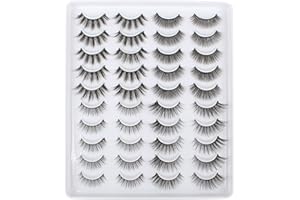 Oreola Sztuczne rzęsy 3D, naturalny wygląd, lekkie, wielokrotnego użytku, 4 warstwy, naturalne rzęsy, puszyste, sztuczne rzęsy Mink Lashes do makijażu, kocie oko, cosplay