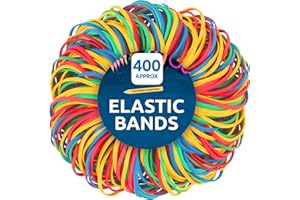 SOL 400pk Elastic Bands, Coloured Thick Rubber Bands in Various Sizes for Home & Office Use, Provides Secure Binding, Perfect for Bundling & Organising Items, Flexible Office & Stationery Organiser
