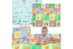 Humbi Mata do zabawy dla niemowląt, składana pianka XPE, dwustronna, wodoszczelna, wymiary 150 x 180 x 1 cm, antypoślizgowa, przenośna, dla zwierząt