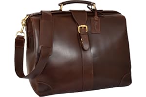 HOUSE OF LEATHER Real Leather Doctors Bag Cross Body Briefcase Organiser Case Cortex Brown