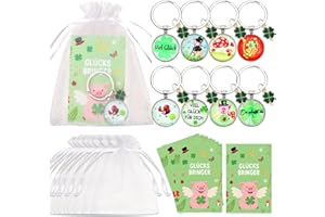 DTOFOOT Silvester Glücksbringer Schlüsselanhänger 8er Set mit Karten und Beuteln, Neujahrsglücksbringer 2026, Silvester Mitbringsel Viel Glück Kleine Geschenke für Frauen Männer Neujahr Geschenk