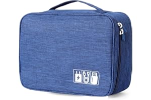 AiQInu Organizador Cables Viaje,Bolsa Cables Universal Electrónico Organizador de Cable Accesorios de Viaje para Tableta, Disco Duro Externo,Cargador, Cable USB, Adaptadores, Tarjetas de Memoria