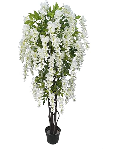 Albero di ciliegio artificiale da 163 cm, pianta decorativa con fiori rosa finti, tronco di legno reale Vaso in cemento, albero realistico (rosa) | Leroy Merlin