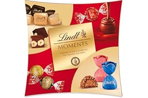 ‎LINDT Lindt Schokolade | Lindt Moments Box | 223g | Raffinierte Mischung aus feinsten LINDOR Kugeln, nussigen NUXOR Würfeln und knusprigen FIORETTO | Schokoladen-Geschenk