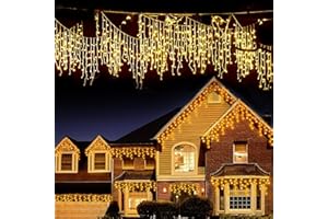 TAIYONGKANG Luci Natale Esterno Cascata 15M 400LED alimentazione , Luci di Natale Da Esterno collegabile Impermeabile, Catena Luminosa Esterno con Timer Remoto, Cascata Luci Natale Esterno dimmerabile