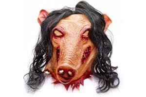 Skräckt grismask. Gris latex mask .gris skrämmande skräck mask gris peruk halloween