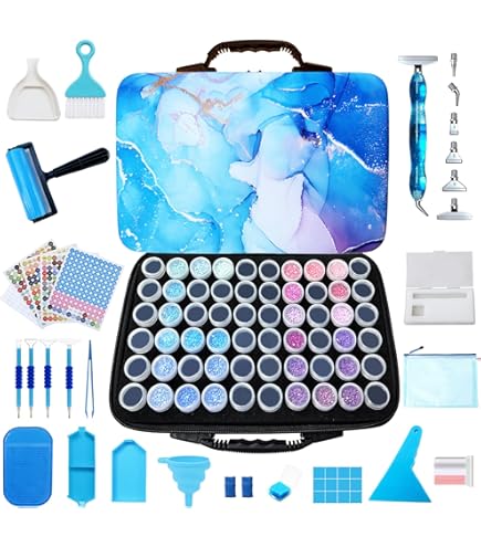 TAVOLOZZA Diamond Painting Zubehör Box - 60 Slots Aufbewahrung - Mit Werkzeugen