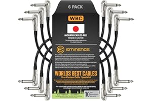 WORLDS BEST CABLES 6 Units - Mogami 2319-6 Inch (15 cm) - Guitar Bass Effects Instrument, Patch Cable with ¼ Inch Low-Profile, Right Angled Pancake type Connectors