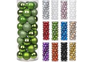 Briful 40PCS 4CM Christmas Baubles, Christmas Tree Decorations Xmas Hanging Ornaments Small Shatterproof Balls for Home Festival Gifts Christmas Decorations