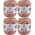 NESTNHAVEN Creative Cotton T-Shirt Yarn Carpet, Knitting Yarn for Hand Knitting DIY Bags, Baskets, Blanket, Cushion Crocheting Projects 200 GMS (Pinkish Brown) | (400 Gm)