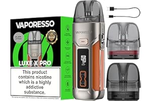 SURVIVAL BOYZ Vaporesso Luxe X Pro Vape Kit [Ultra Orange] - Available in 7 colours - 1500mAh Battery, Type-C Fast Charge, 40W Output, 0.42" OLED, Anti-Leak - Works with Luxe X, XR Pods & GTX coils - No Nicotine