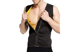 Martiount Schweißweste für Männer Sauna Shirt Herren Neopren SaunaWeste Schwitzanzug Herren Body Shaper Workout Hot Tank Top Bauch Abnehmen Shapewear mit Reißverschluss