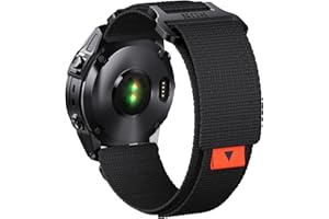 NotoCity Pasek do zegarka Garmin Fenix 6x pro, Fenix 7X, 6X, 5X, 3, 3HR, Descent MK1, MK 2i, MK 2, 26 mm, nylonowy, Quickfit, wymienny, tkany, typu loop, dla mężczyzn