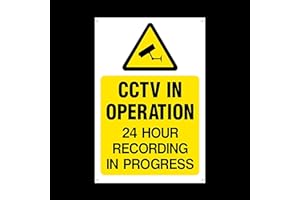 USSP&S CCTV in operation 24hr recording Plastic Sign with 4 Pre-Drilled Holes - Security, Camera, Closed Circuit TV, Warning Safety (MISC15)