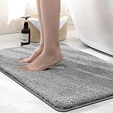 wyewye Microfibre Bath Mat 2 cm Super Absorbent 50 x 80 cm Grey