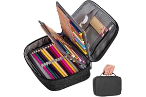 ONEHOUS Pencil Case Large Capacity,72 Packs Multifunction Pencil Bag Big Capacity Pen Pouch Holder Stationery Organizer Box School Office Supplies for Girls（Black）