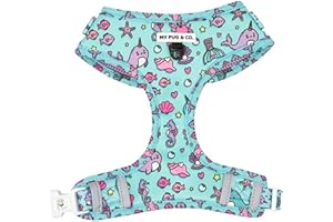My Pug - Arnés Ajustable para Perro | Arnés Acolchado Perros | Agarre Pecho | Arnés Perro Mediano | Arnés Perro Pequeño | Arnés Perro Grande | Arnés Cachorro (Sirena, XS)