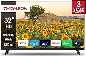 THOMSON 32 Pouces (80 cm) HD 12 V Télé Smart Android TV Camping Car 12V (WLAN, Triple Tuner DVB-C/S2/T2) – 32HA2S13C - 2023