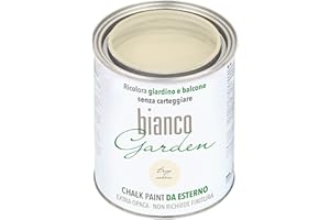 BIANCO SHABBY CHALK PAINT DA ESTERNO biancoGarden Beige Sabbia - Ricolora giardino e balcone SENZA CARTEGGIARE e SENZA FINITURA (1 Litro)