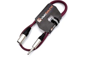 VisioSound Male XLR to 6.35mm Stereo TRS Jack Lead/Balanced Signal/Audio Speaker Cable