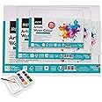 Brustro Watercolour Papers Cotton CP 300 GSM A5, A4 & A3 with Sennelier Aquarelle French Artists Watercolor Aqua-Mini Set - Metal Box of 8 Half Pans