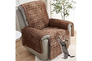 NNSMUN Sofa Armrest Covers, Armchair Protector, TV Chair Protective Cover, Non-Slip, Relaxing Chair Cover for Home with Children and Pets Dog (Coffee, 1 Seat (53 x 190 cm)