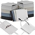 40 Pcs Microfiber Jewelry Pouch 8x8 cm Jewelry Packaging Luxury Small Gift Bags Bow Tie Microfiber Bag for Bracelet Necklace Packaging, Envelope Style with String and Divider(Mix Color)