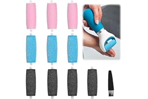 EASYKEENECOM 10 Piezas Rodillo Recambio Compatible con Scholl Velvet Smooth Lima Electrico Pies, Set Pedicura Quita Durezas y Callos