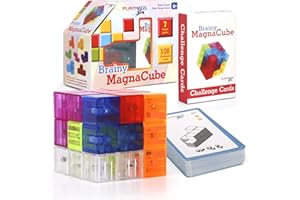 Playmags Cubo Cervellotico con Carte Challenge Cubo Cervellotico, Costruzioni per Un Gioco Aperto e Creativo, Giocattoli Educativi per Bambini Ages 3 Anni +