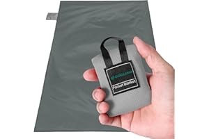 Odoland Picknickdecke 70 x 110 cm Stranddecke Sandabweisende Tragbare Camingmatte Ultraleicht Kompakt Strandtuch für BBQ, Strand, Reisen, Camping und Picknick Grau