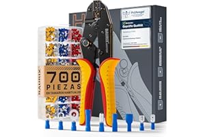 BAURIX® Tenaza de Crimpado para Terminales de Cable, Incluye Set de 700 Piezas | Tenaza para Terminales de Cable de 0,50-6,00 mm² | Tenaza de Crimpado, Tenaza Crimpadora, Tenaza de Prensado