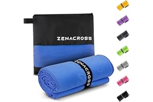 Zenacross Serviette Microfibre - Serviette Sport Compacte, Séchage Rapide et Absorbante Taille S - Bleu - 50x30cm