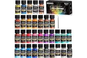 ‎SEISSO Epoxidharz Farbe Mica Pulver 26 Farben * 5g Perlglanz Natürliches kosmetisches Pigmente Pulver für DIY, Epoxidharz, Seifen, Kerze, Kosmetik