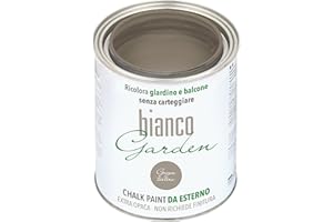 BIANCO SHABBY CHALK PAINT DA ESTERNO biancoGarden Grigio Tortora - Ricolora giardino e balcone SENZA CARTEGGIARE e SENZA FINITURA (1 Litro)