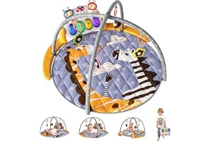 TUMAMA KIDS 4-i-1 Babylekgym, barngym med babypiano, 70+ ljud, 25+ min musik och ljus, aktivitetsbåge spel, babyleksaker från 0 1 3 till 6 månader nyfödd