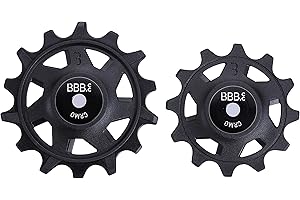 BBB Cycling - Poleas de cambio Rollerboys - Material suizo EMS con mezcla de fibra de vidrio al 40% - Juego de casquillos para diferentes sistemas de cambio - Negro