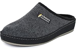 Schawos Filcowe kapcie dla mężczyzn, wysokiej jakości pantofle, Made in Germany, z anatomicznie ukształtowaną wkładką i aktywną amortyzacją pięty
