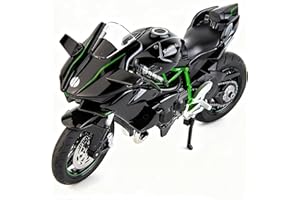 TGRCM-CZ 1/12 Kawasaki Ninja H2R Motorrad Modell, DieCast Modell Motorrad, Aufhängung und freie Rolle, Spielzeugauto, Motorrad Sammlung, Geschenk schwarz
