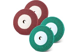 WENHUALI 6 Inch Bench Grinder Polishing Wheel, 240/320 Grit Tight Weave Tough Polishing Burnishing Wheel, Great for Refurbishing Golf Clubs Metal Copper, 1" Thickness for 0.8" Arbor(4 Pack)