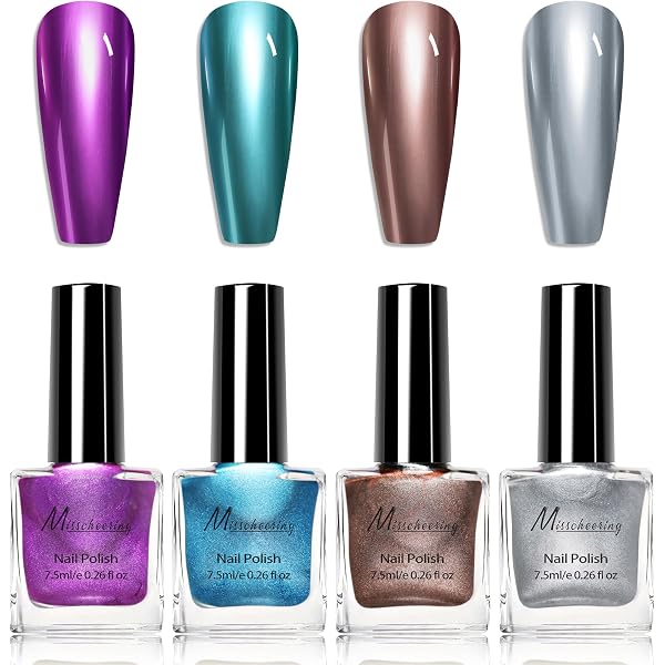 Metallic UV Nagellack – Spiegeleffekt, 18 Ml (Farbe: J – Leuchtendes Grün/Blau) – Für Gelnägel & Natürliche Nägel