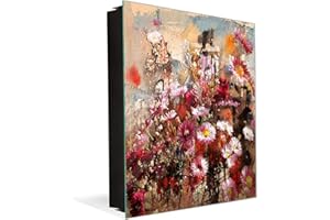 Concept Crystal Decorative Key Organizer with Magnetic Surface Dry-Erase Board K08 Autumn Flowers