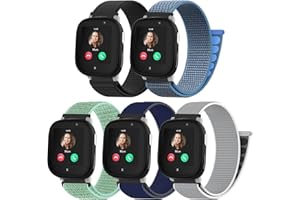 chinbersky 5 Stück Nylon Loop Armband kompatibel mit Xplora X6 Play/Anio 6 Armband, Kids Smartwatch Klettverschluss Mädchen Jungen Verstellbare Geflochtenes Stoff Band für Xplora X6/X6Pro/Anio 6