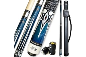 Tai BA cues Billardqueue mit Tasche, Leinen-Wickel-Queue, 13 mm mehrschichtige Lederspitze, 147,3 cm, Hartholz, kanadischer Ahorn, Profi-Billard, 19, 20, 595 g (wählbar) 2-teiliger Billardqueue Stick