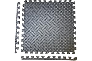 ARTERRA LIVING Arterra Interlock Foam Floor Mats – 60 x 60cm Floor Gym Mats – Exercise Foam Play Mat, Eva Foam Rubber Tiles, Idea for Home, Sport, Fitness, Exercise & Yoga (Black Leaves, 12 Tiles (48 square feet))